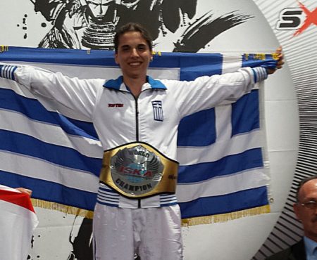 Η δραμινή Ευαγγελία Τσάννη παγκόσμια πρωταθλήτρια στο Kickboxing της ISKA